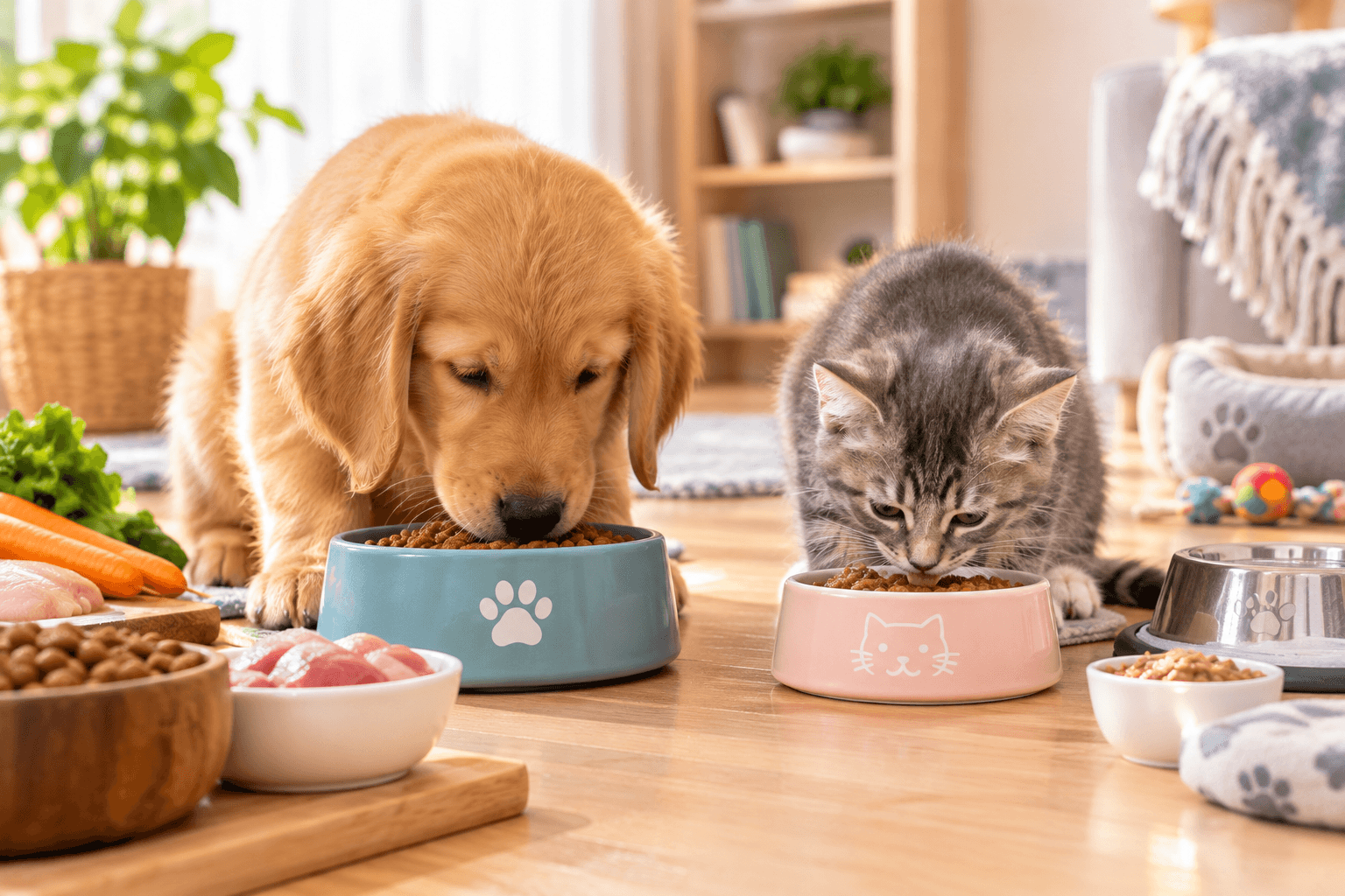 Mama kabından beslenen bir köpek